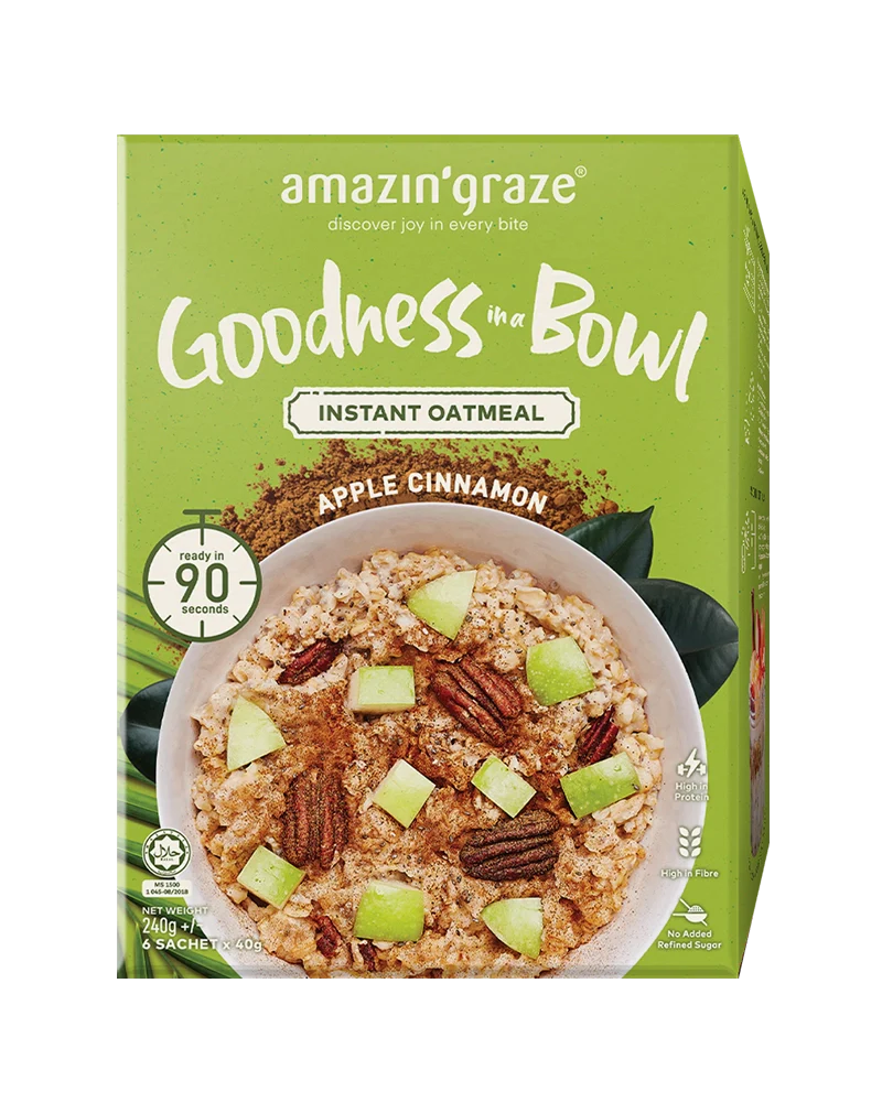 Apple Cinnamon Instant Oatmeal - Amazin' Graze Malaysia