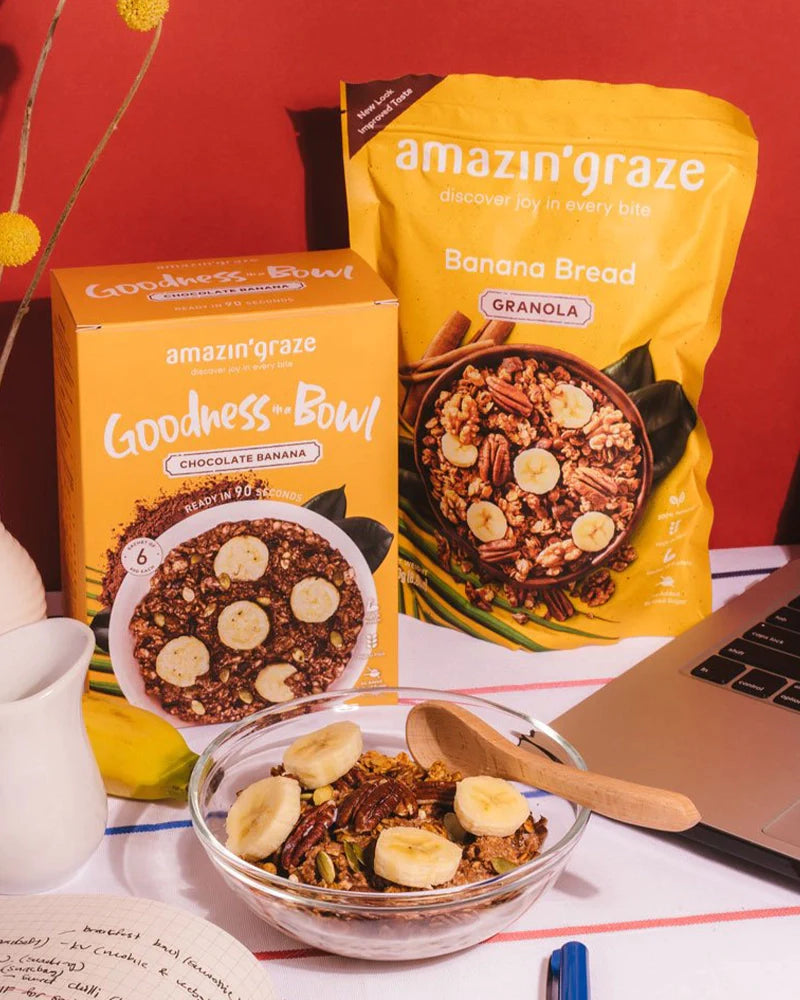 Chocolate Banana Instant Oatmeal - Amazin' Graze Malaysia